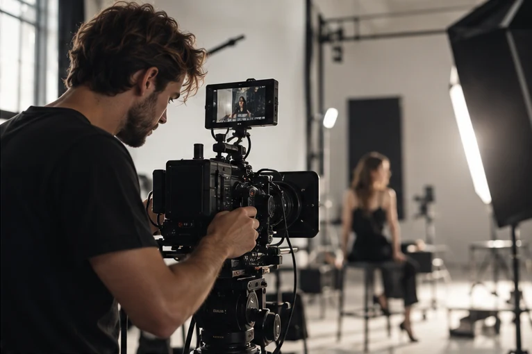 Camarógrafo en una producción cinematográfica